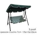 DONDOLO 3 POSTI VERDE C/STRISCE